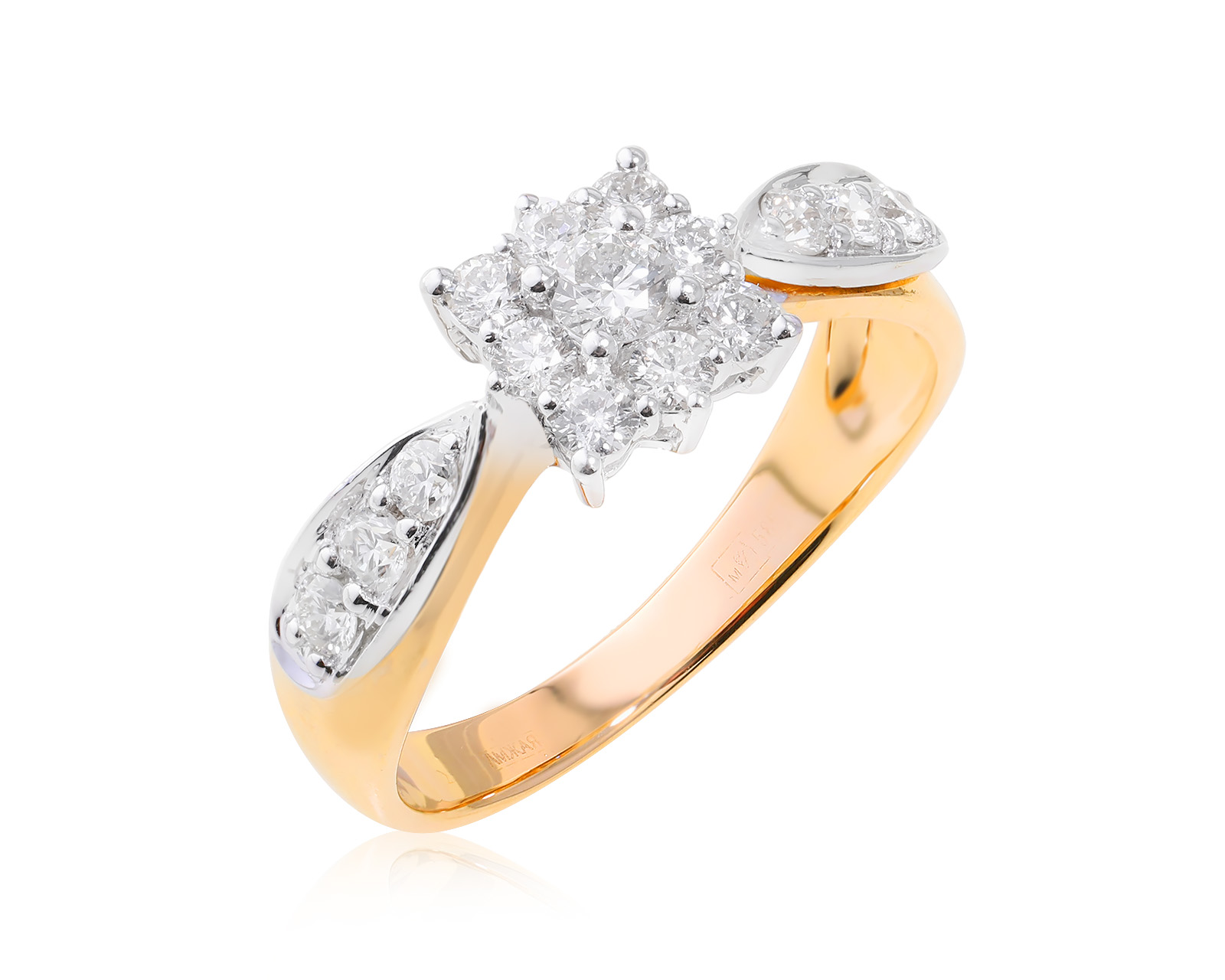 Золотое кольцо с бриллиантами 0.56ct