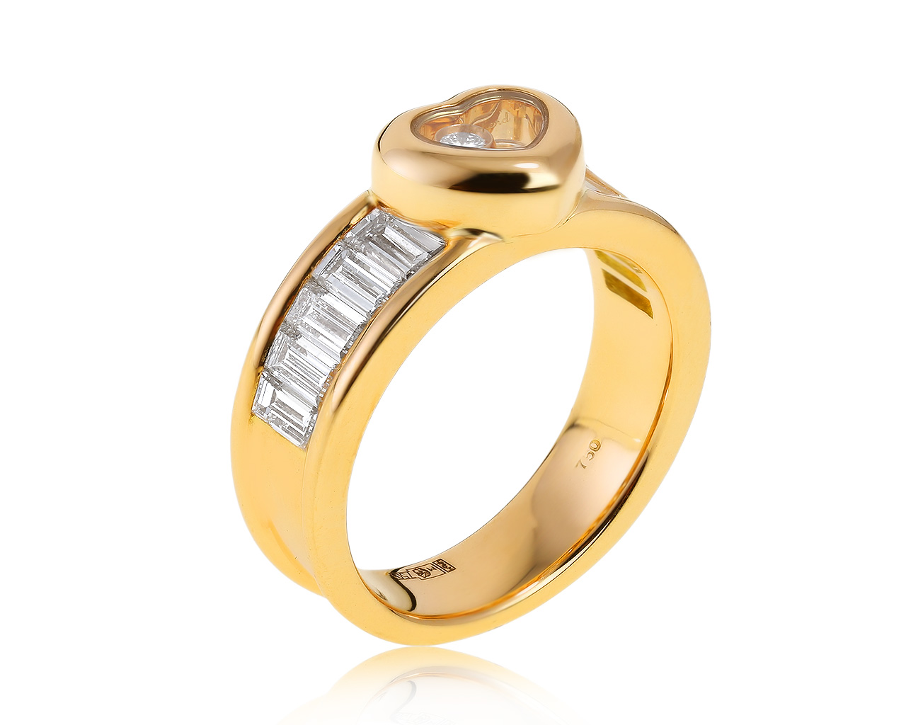 Оригинальное золотое кольцо с бриллиантами 1.45ct Chopard Happy Diamonds 240221/4