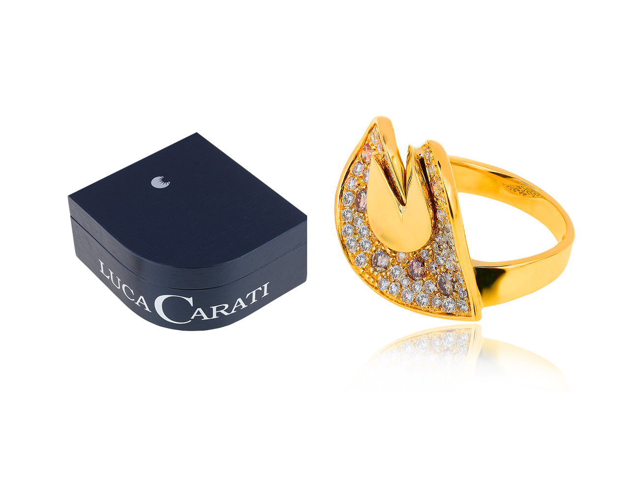 Оригинальное золотое кольцо с бриллиантами 1.44ct Luca Carati