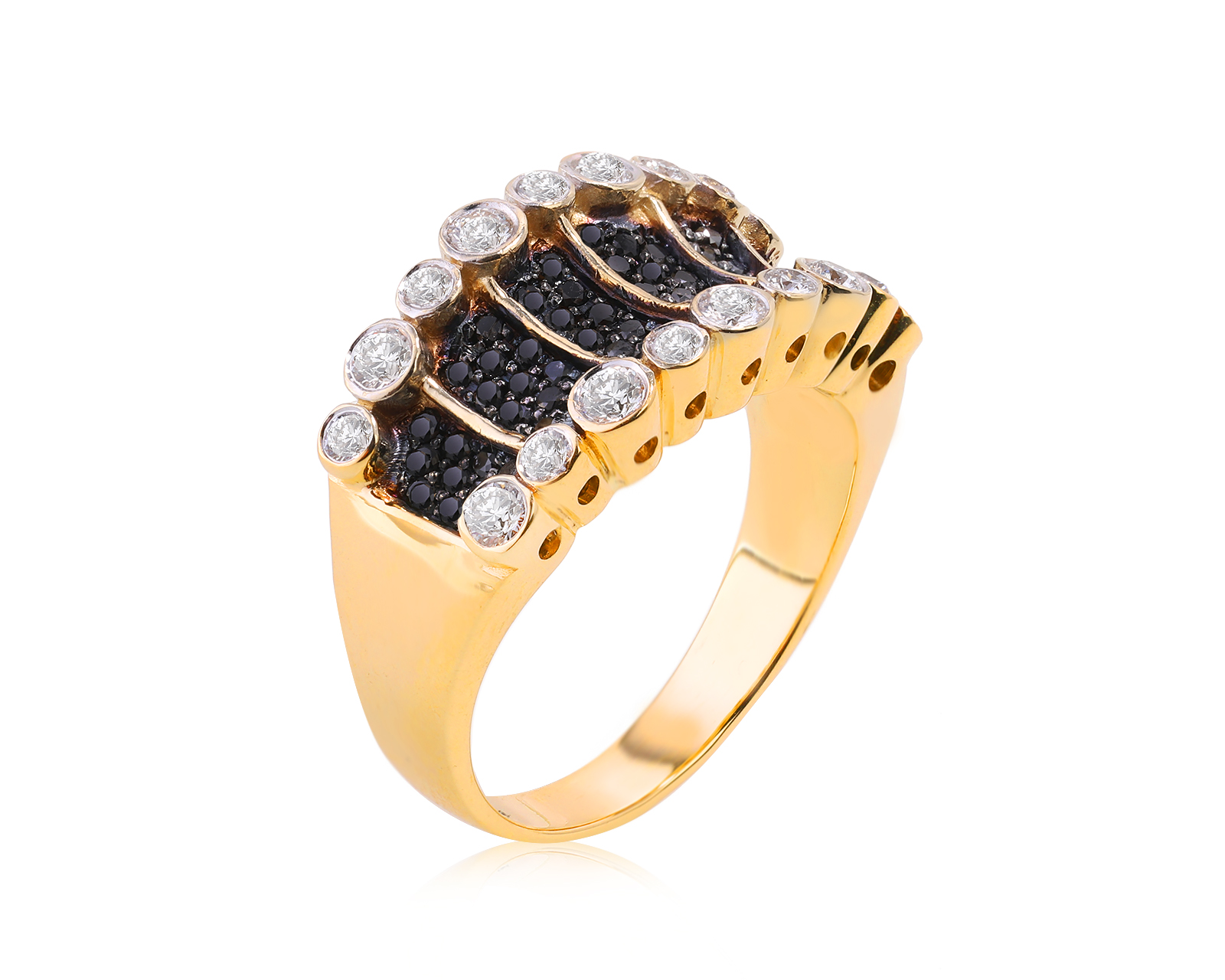 Золотое кольцо с бриллиантами 1.10ct