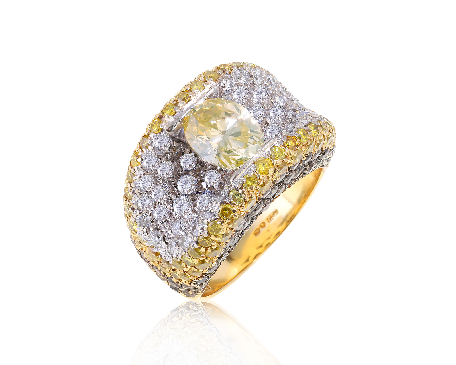 Оригинальное золотое кольцо с бриллиантами 4.64ct Valente