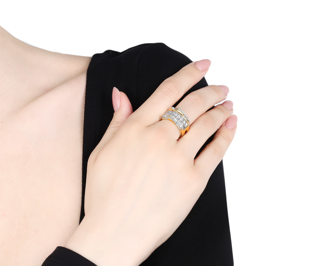 Восхитительное золотое кольцо с бриллиантами 2.93ct