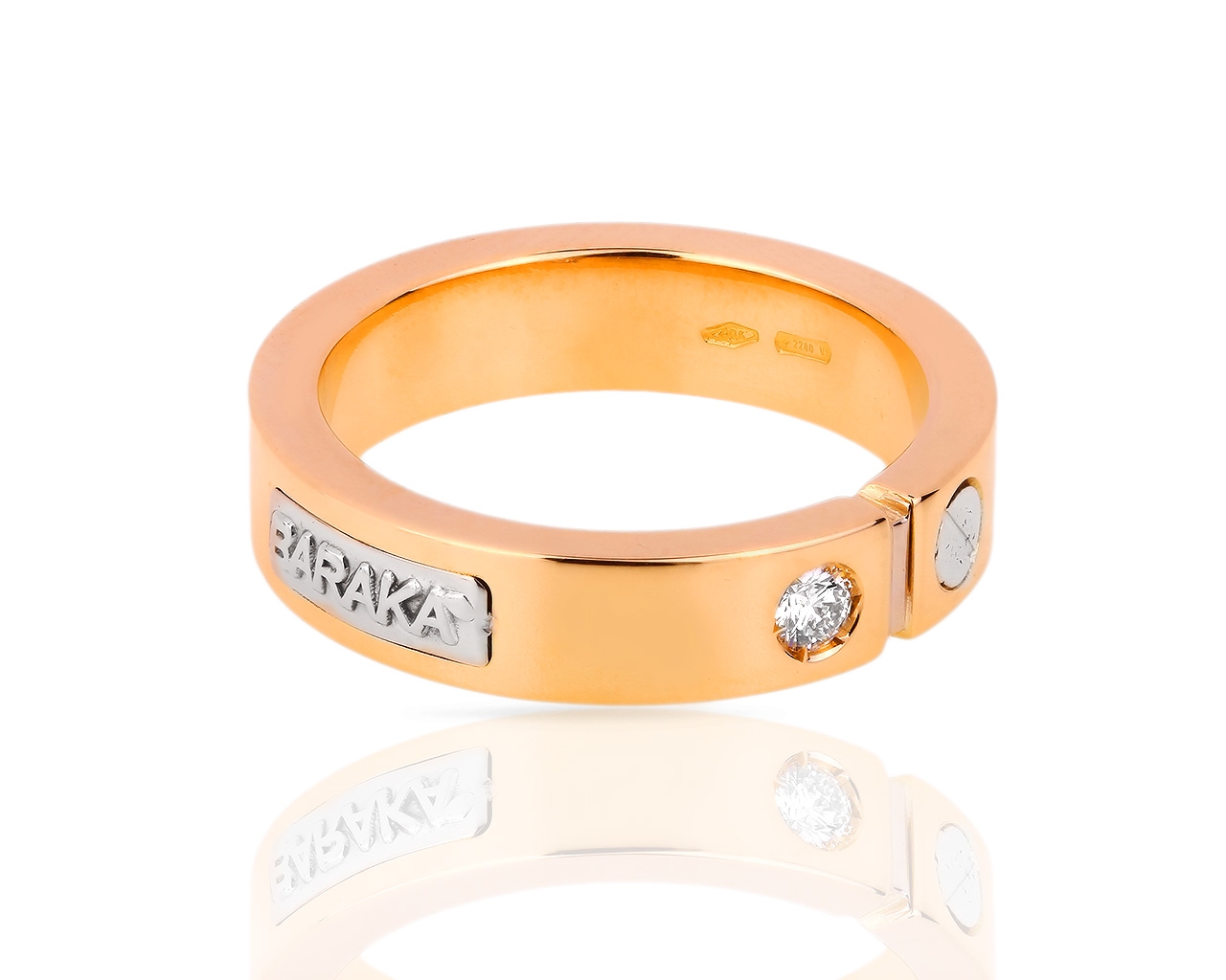 Оригинальное золотое кольцо с бриллиантом 0.08ct Baraka 020618/8