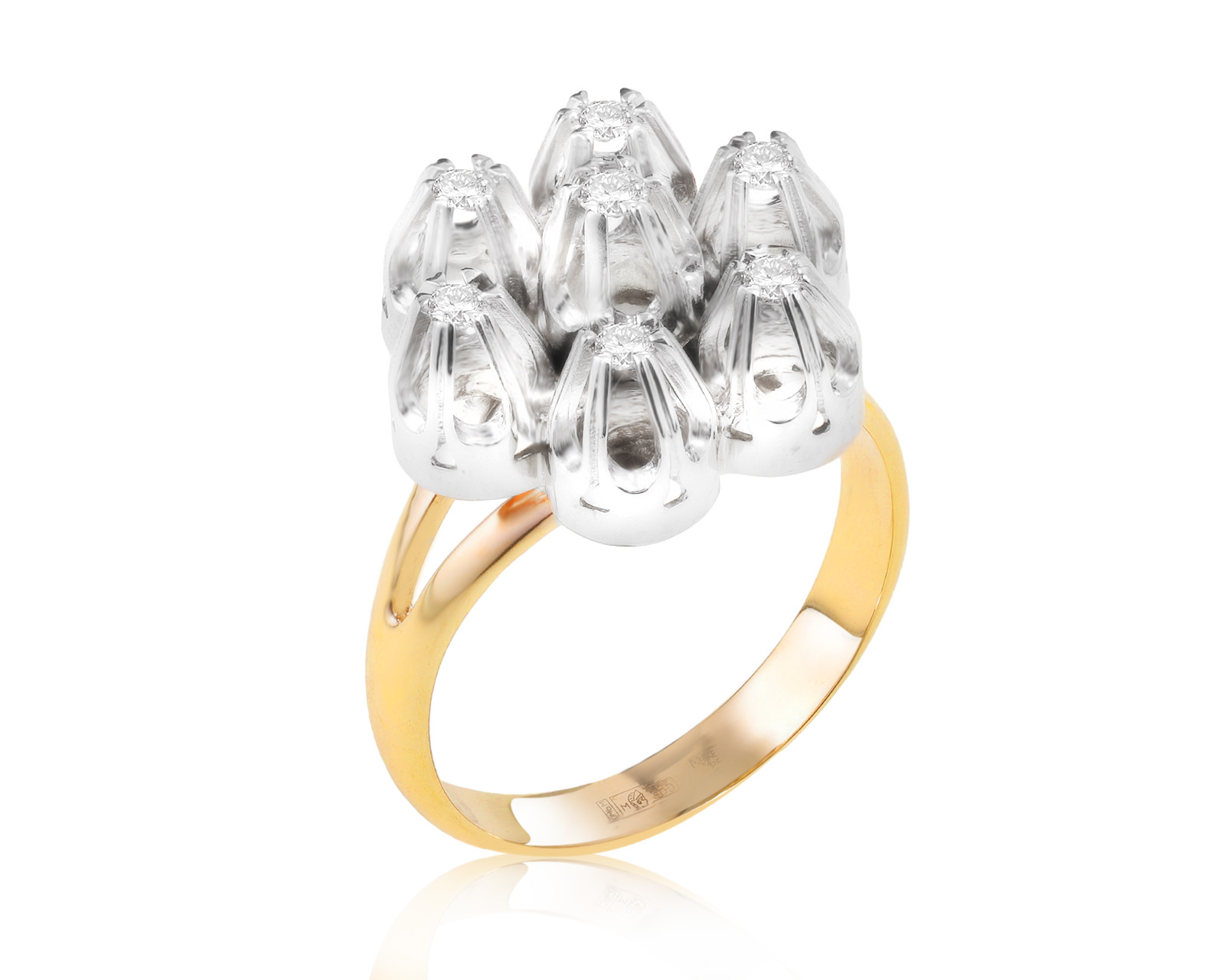 Золотое кольцо с бриллиантами 0.21ct