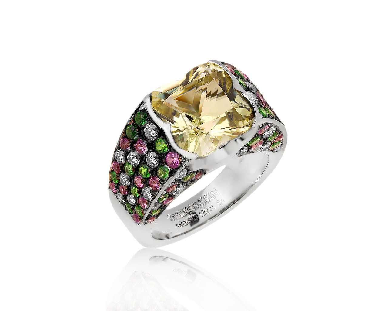 Оригинальное золотое кольцо с празиолитом 5.05ct Mauboussin