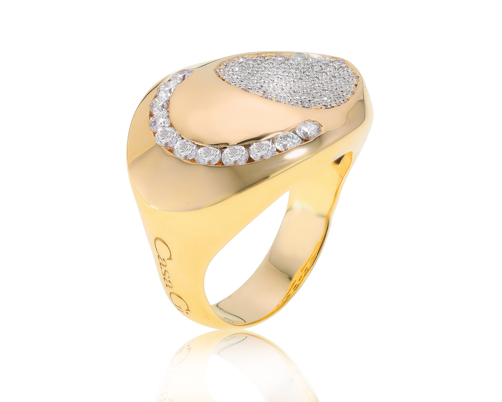 Оригинальное золотое кольцо с бриллиантами 0.96ct Casa Gi
