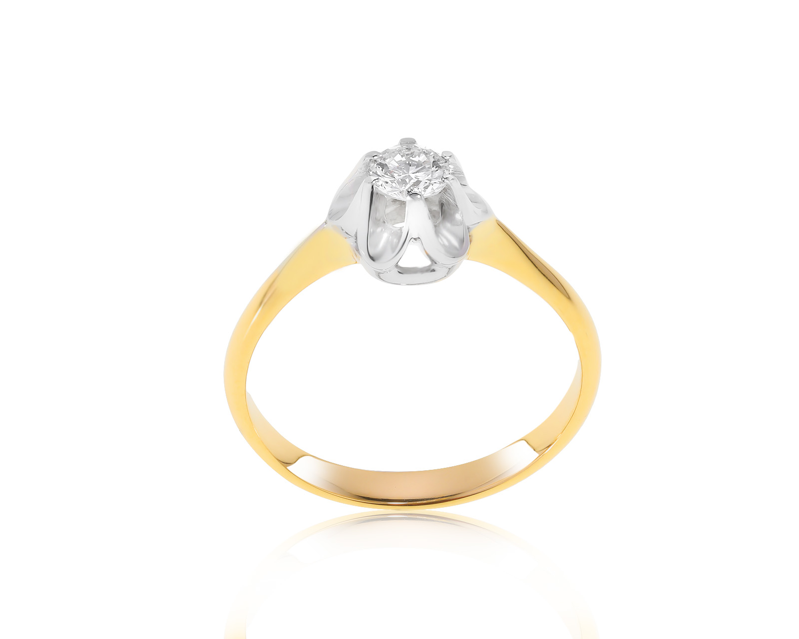 Винтажное золотое кольцо с бриллиантом 0.33ct СССР