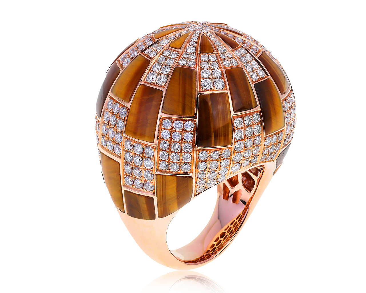 Изумительное золотое кольцо с бриллиантами 4.18ct