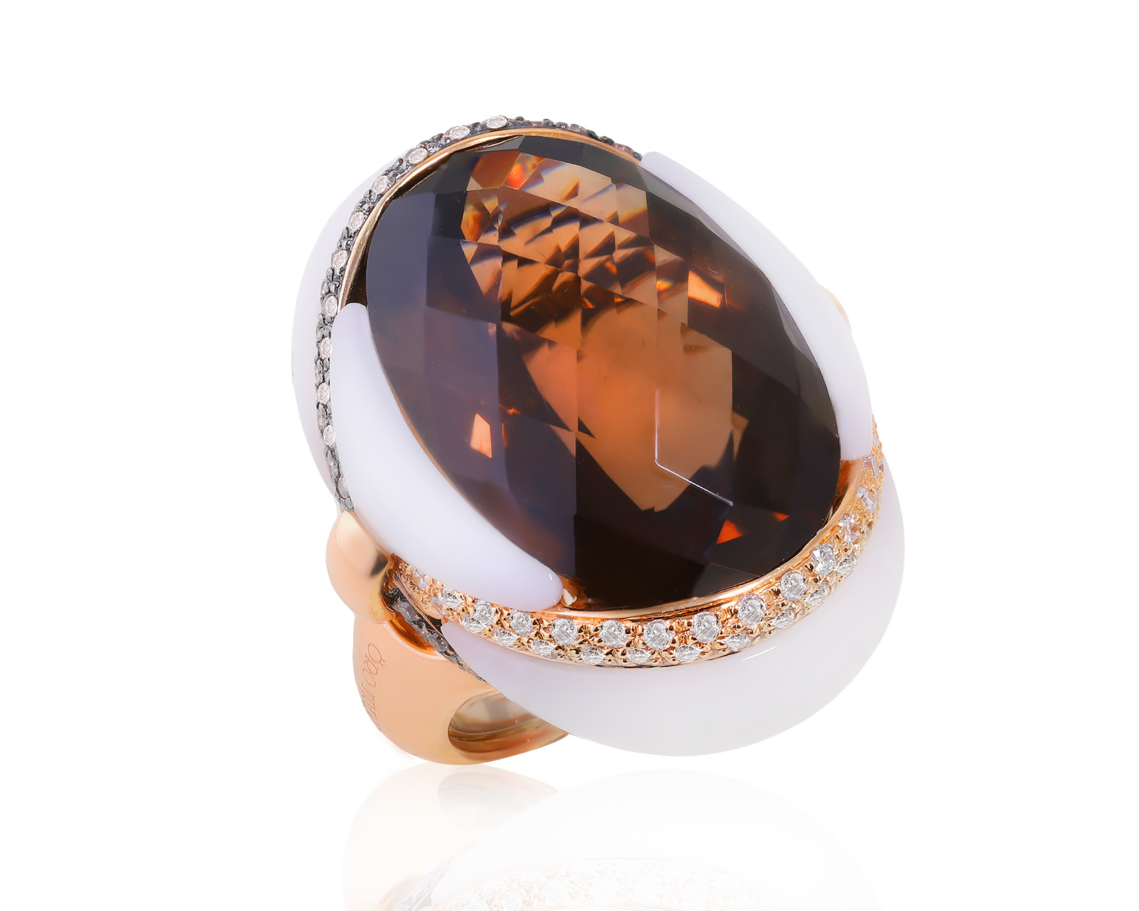 Оригинальное золотое кольцо с кварцем 25.50ct Oro Trend