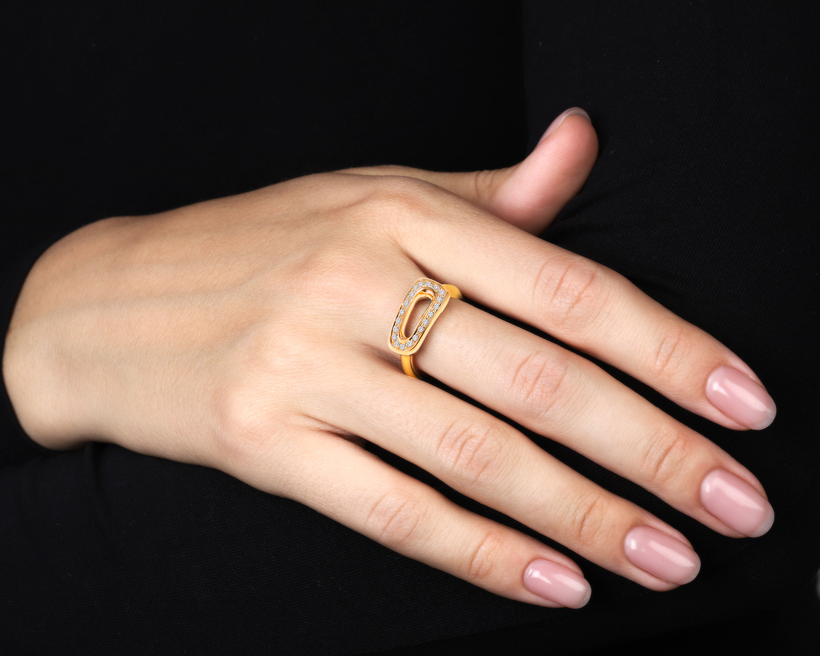 Оригинальное золотое кольцо с бриллиантами 0.20ct Antonini