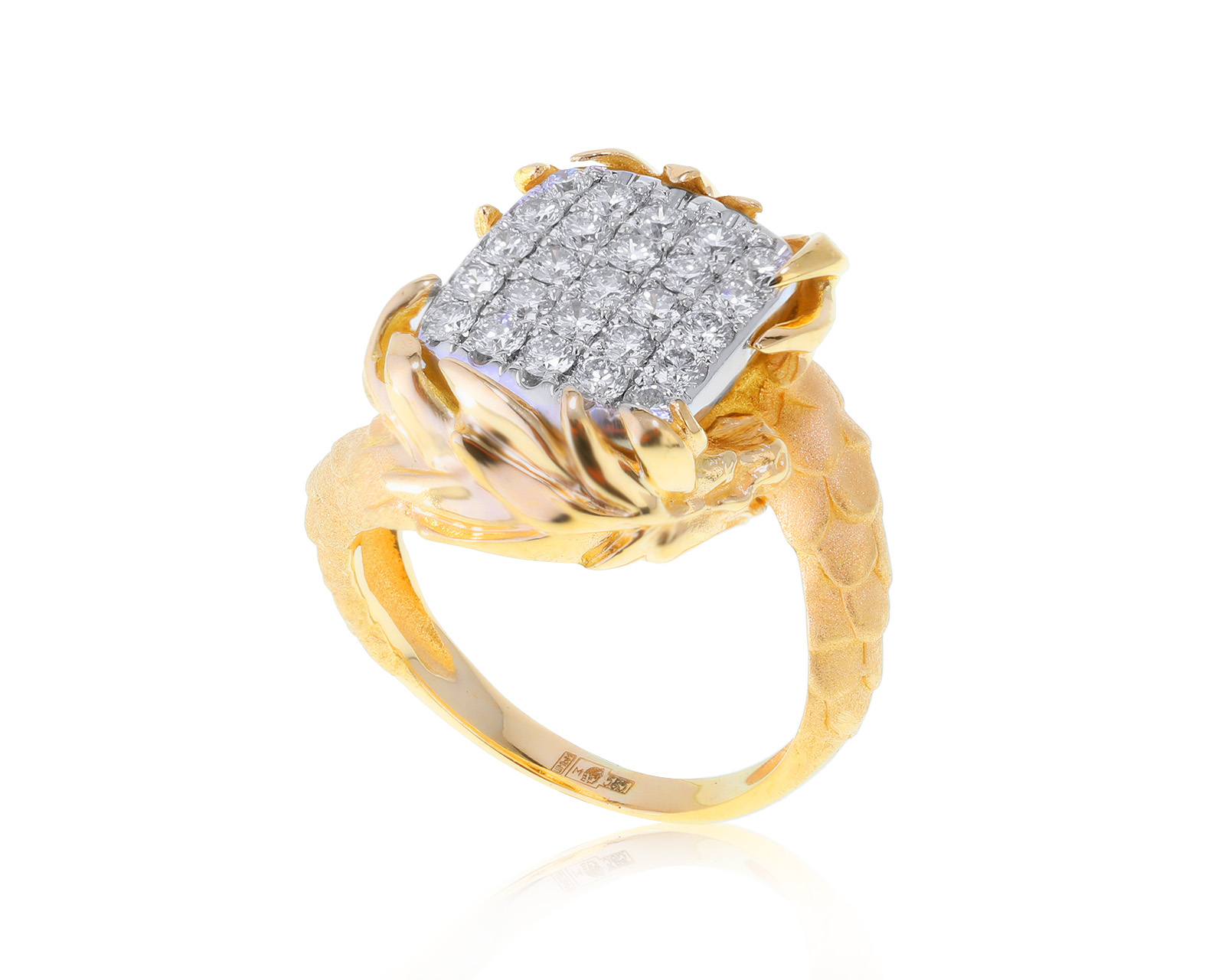 Стильное золотое кольцо с бриллиантами 0.75ct 190622/2