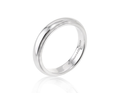 Оригинальное платиновое кольцо Tiffany&Co Milgrain 290224/1