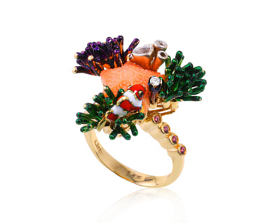 Оригинальное золотое кольцо с кораллом 2.30ct Roberto Bravo 190224/42