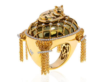 Восхитительное золотое кольцо с бриллиантами 0.70ct 270921/16