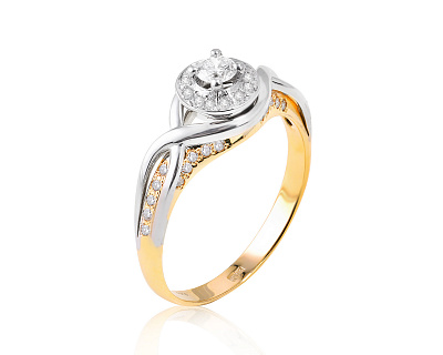 Золотое кольцо с бриллиантами 0.45ct 150324/5