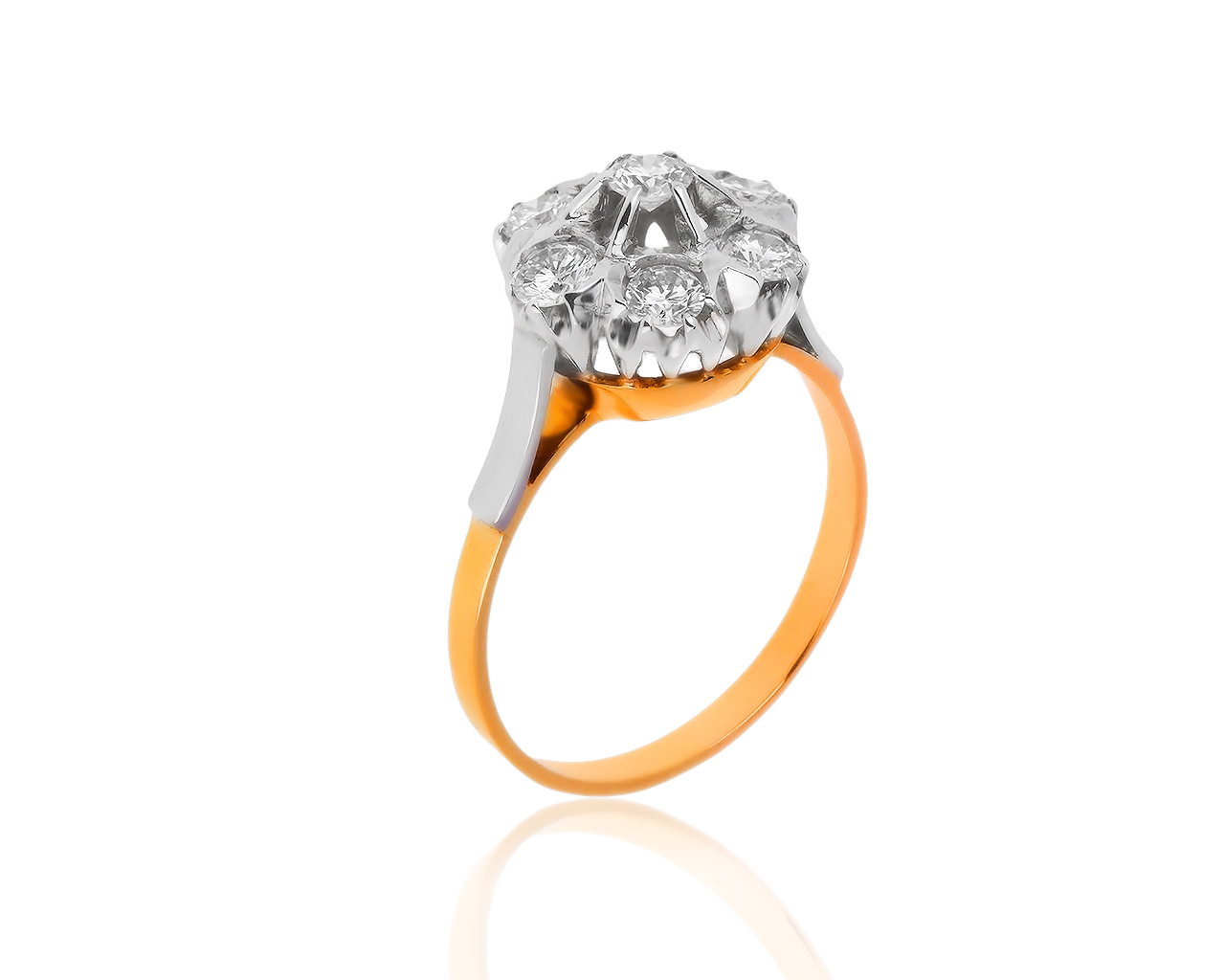 Престижное золотое кольцо с бриллиантами 0.90ct