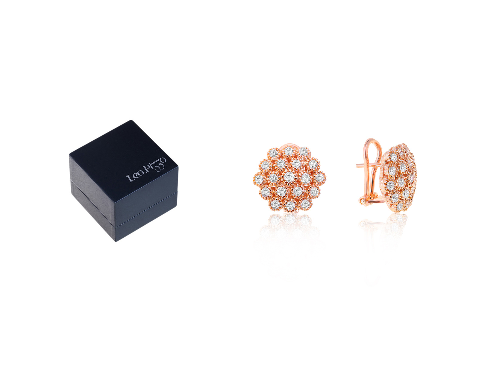 Оригинальные золотые серьги с бриллиантами 1.33ct Leo Pizzo