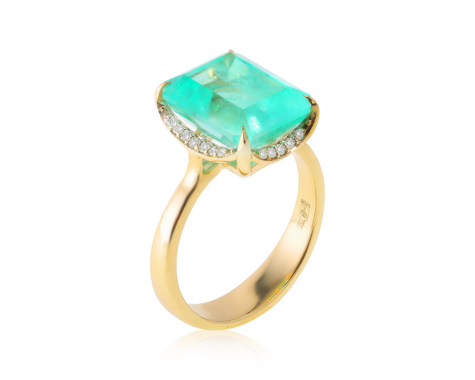 Превосходное золотое кольцо с изумрудом 6.56ct 080822/19