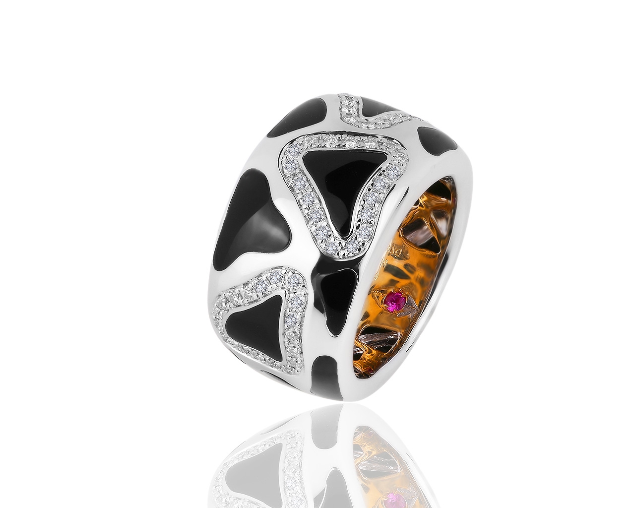 Достойное золотое кольцо с ониксом и бриллиантами 0.44ct Roberto Coin 240719/7