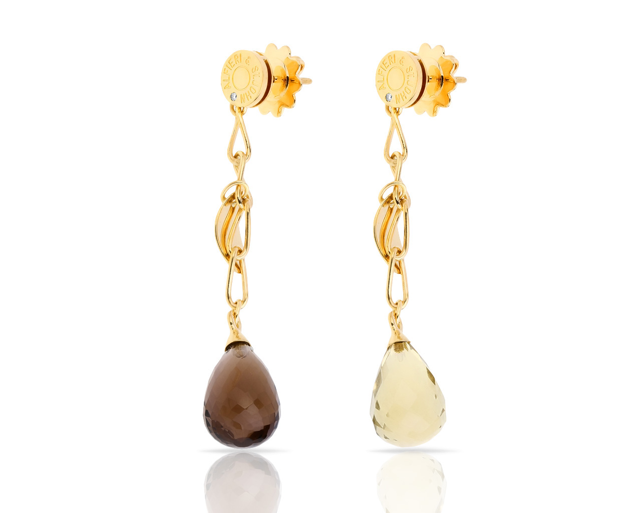 Золотые серьги с цветными камнями Alfieri&St.John 151217/25