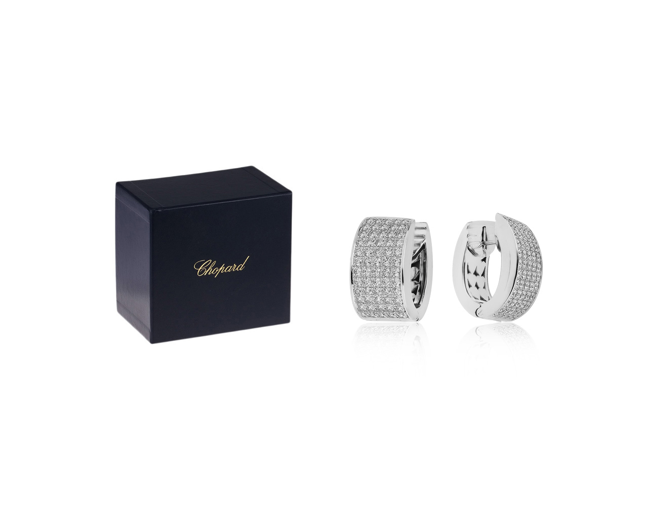 Оригинальные золотые серьги с бриллиантами 3.10ct Chopard