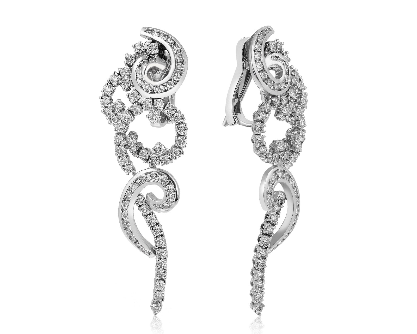 Великолепные золотые серьги с бриллиантами 3.01ct 060721/4 Великолепные золотые серьги с бриллиантами 3.01ct 060721/4