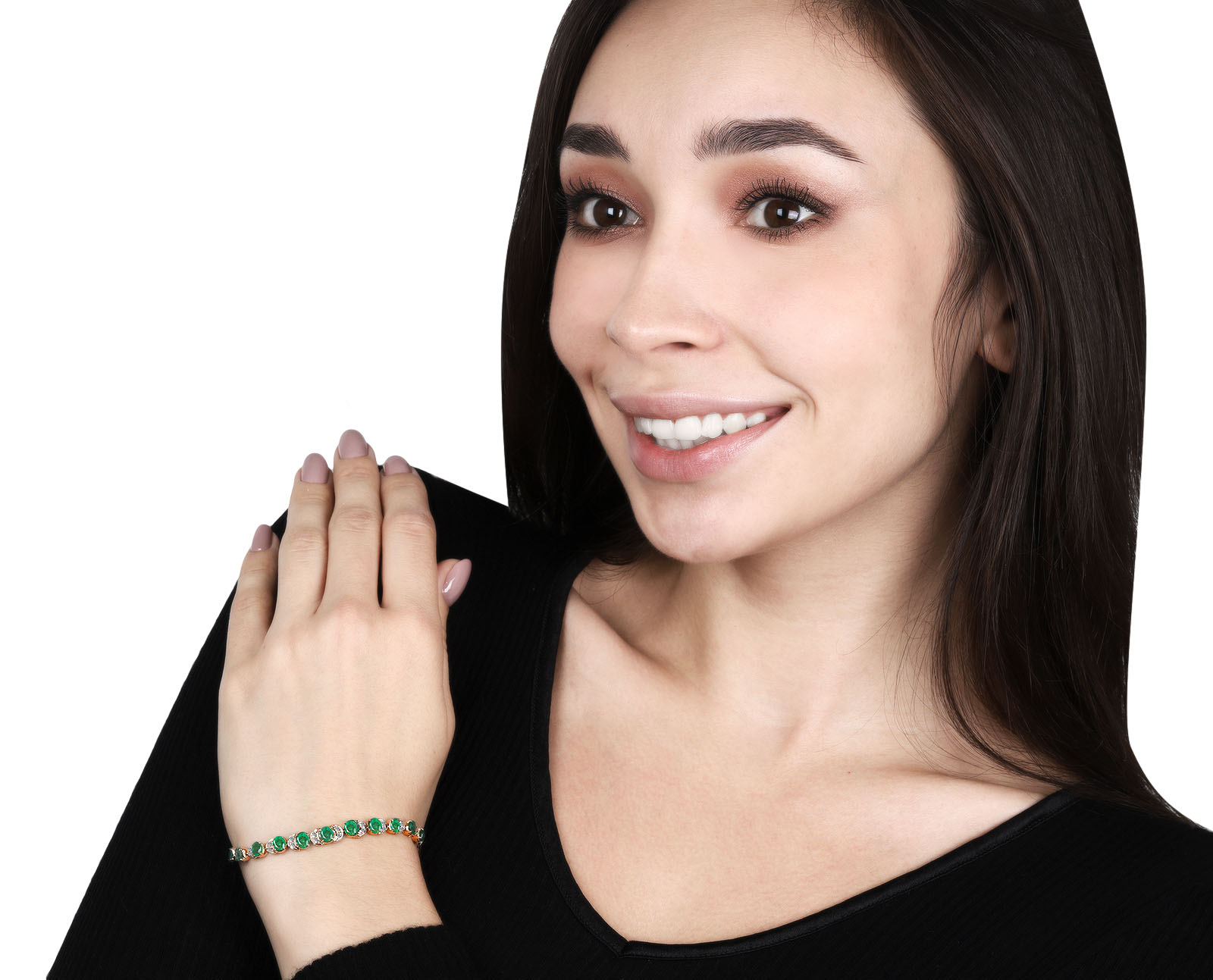 Изумительный золотой браслет с изумрудами 2.85ct