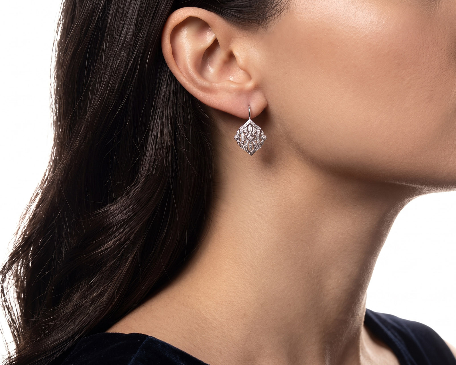 Золотые серьги с бриллиантами 0.31ct