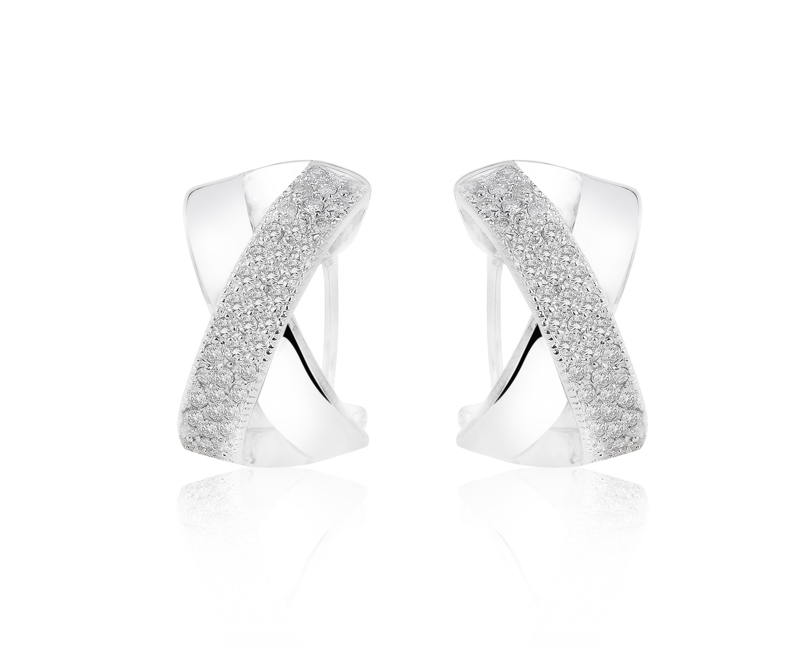 Великолепные золотые серьги с бриллиантами 1.08ct