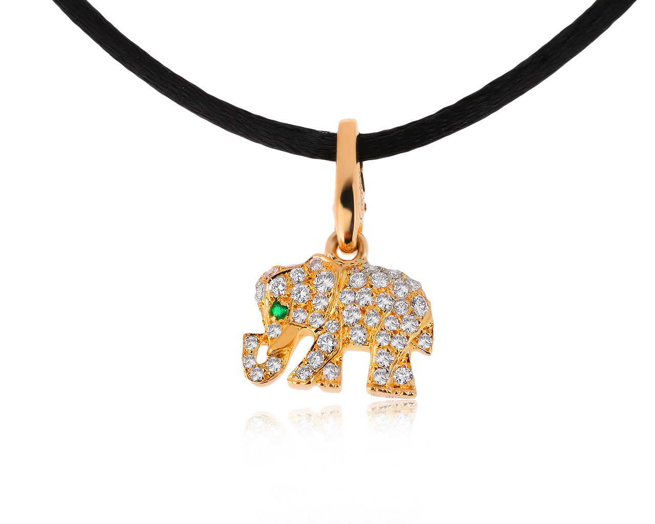 Оригинальный золотой кулон с бриллиантами 0.40ct Cartier Elephant 161020/2