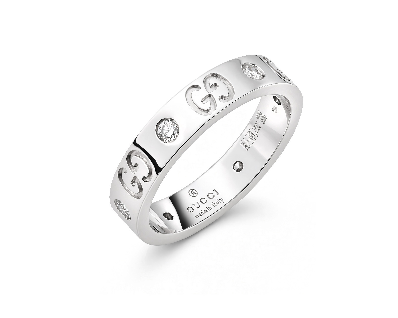 Оригинальное золотое кольцо с бриллиантами 0.22ct Gucci Icon 250926/1