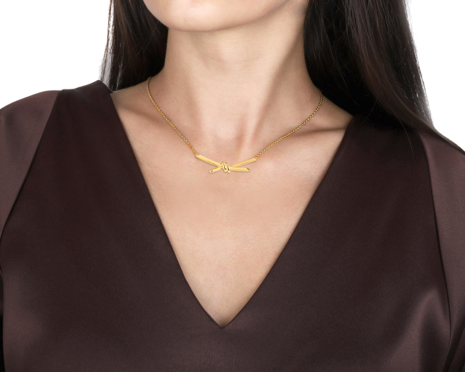 Оригинальное золотое колье Tiffany&Co Knot