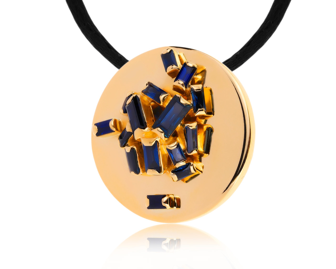 Стильный золотой кулон с сапфирами 3.65ct 041020/6