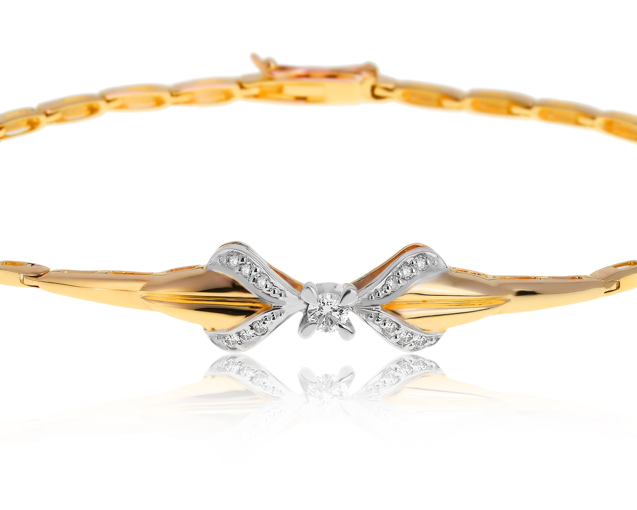 Безупречный золотой браслет с бриллиантами 0.23ct