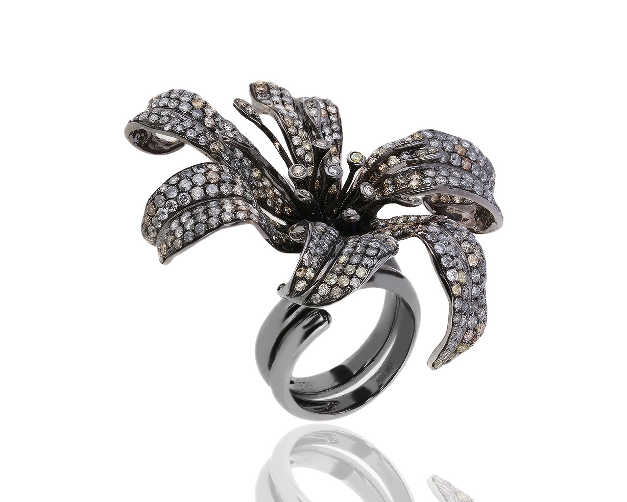 Шикарное золотое кольцо с бриллиантами 7.10ct Roberto Bravo