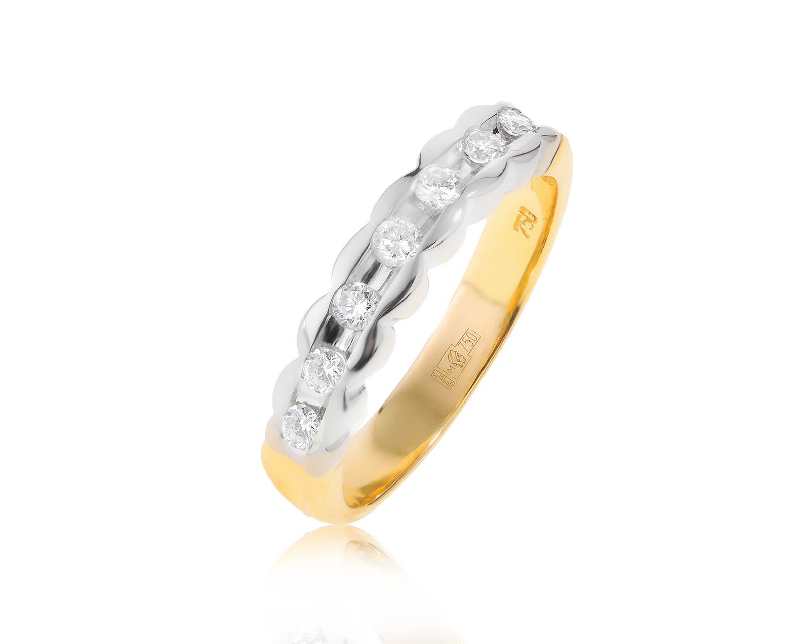 Достойное золотое кольцо с бриллиантами 0.22ct