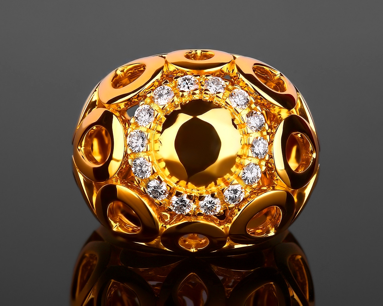 Золотое кольцо с бриллиантами 0.63ct Carrera y Carrera