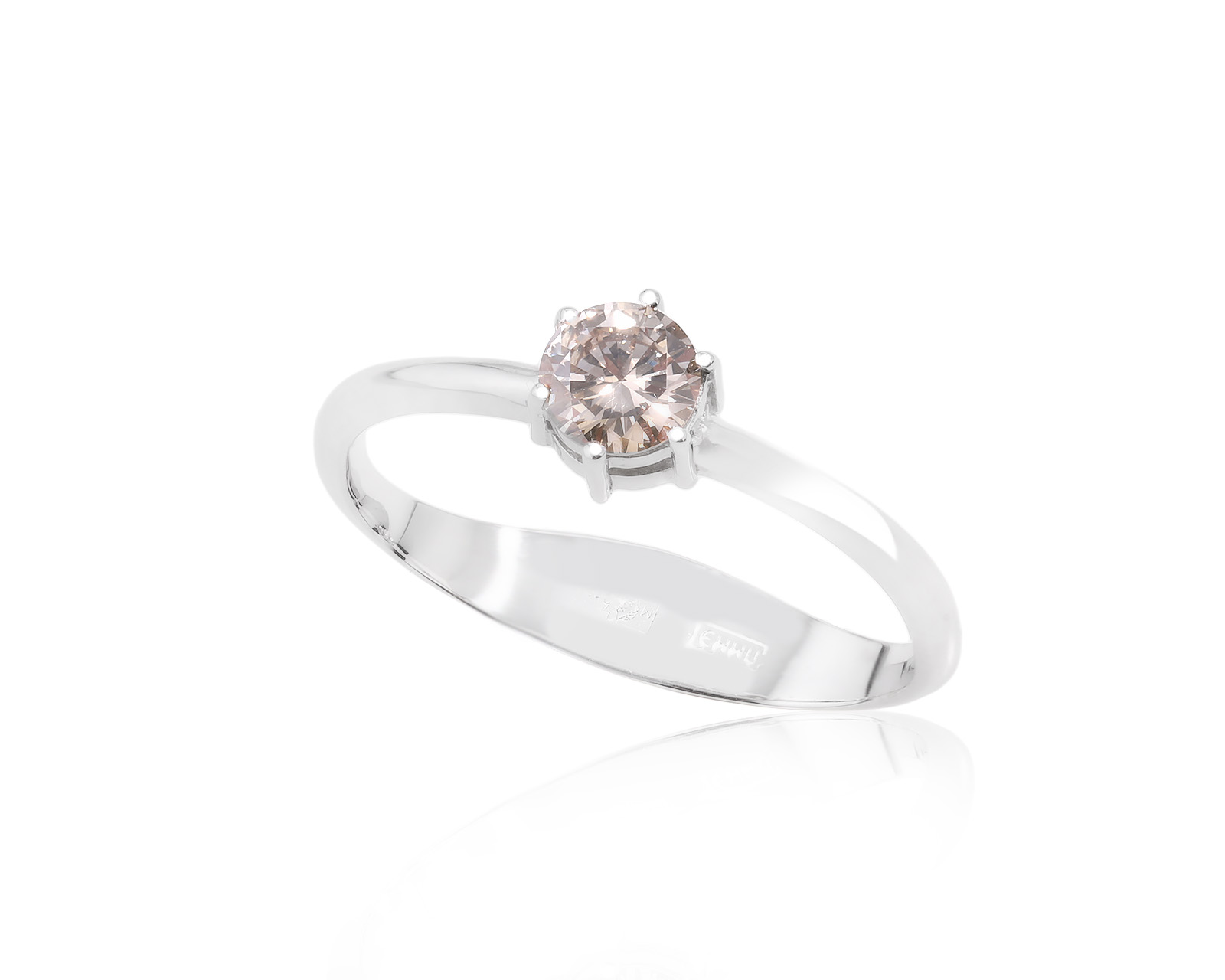 Золотое кольцо с коньячным бриллиантом 0.29ct 170624/4