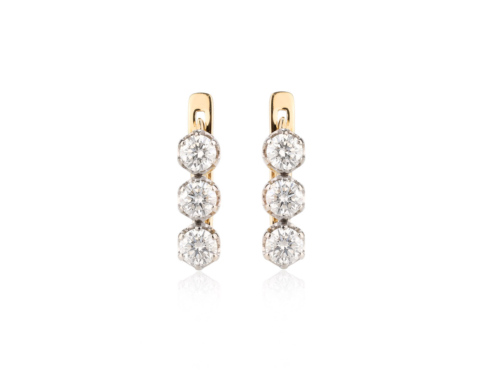 Золотые серьги с бриллиантами 1.15ct 310526/1