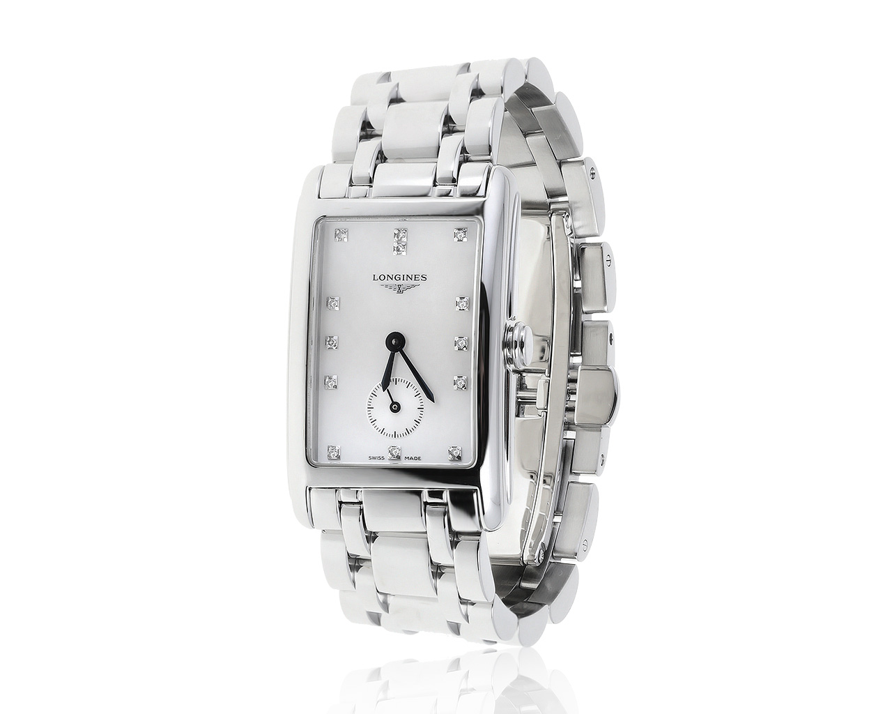Оригинальные стальные часы с бриллиантами 0.09ct Longines DolceVita 280521/26