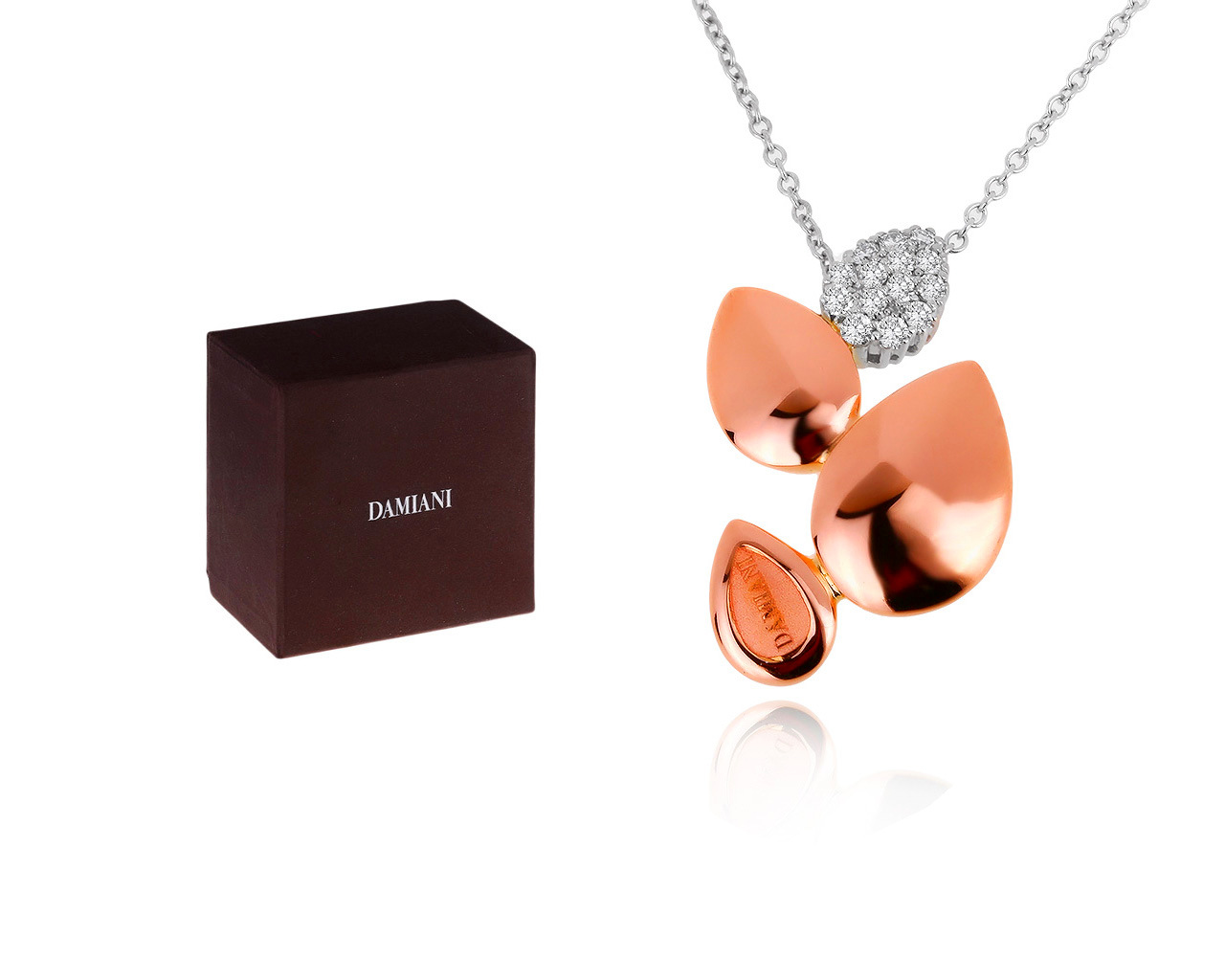 Оригинальный золотой кулон с бриллиантами 0.22ct Damiani