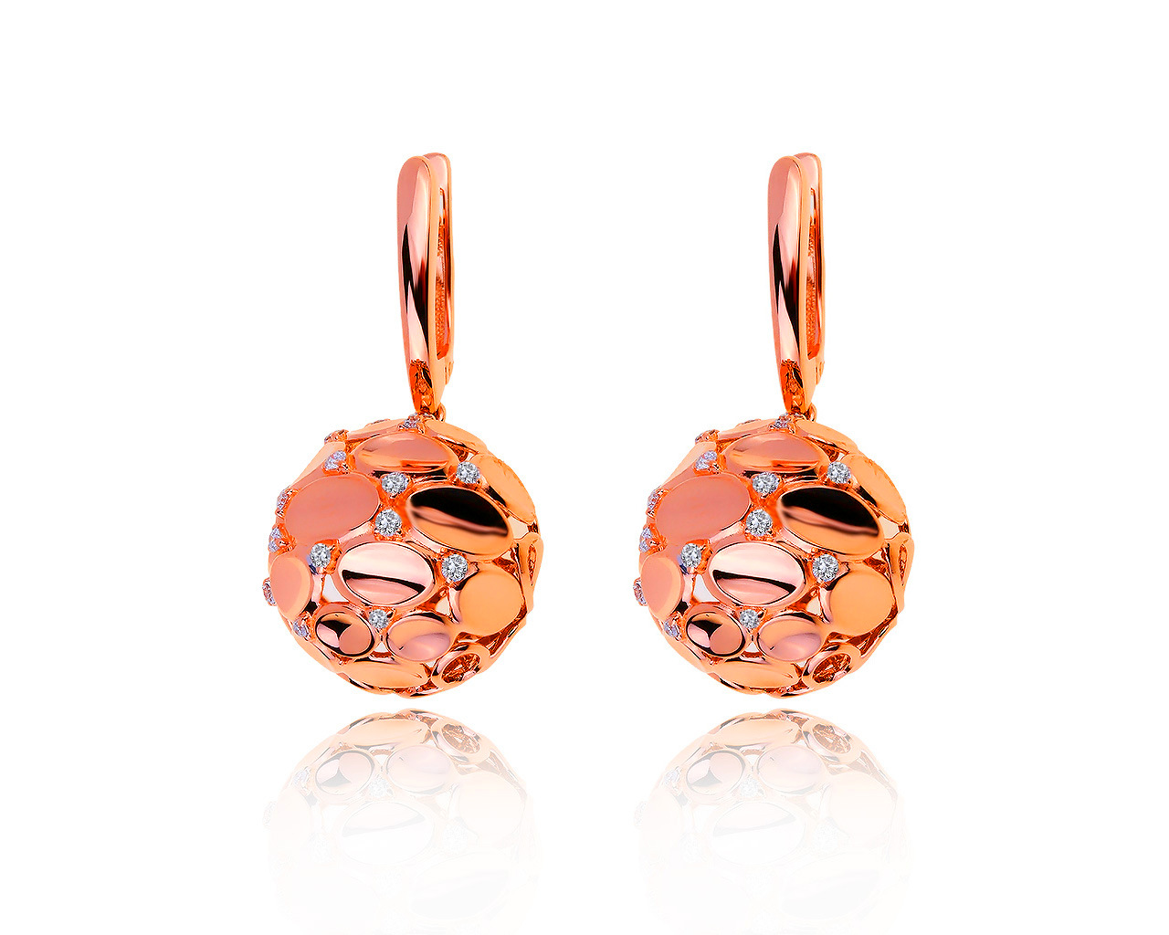 Модные золотые серьги с бриллиантами 0.41ct 060519/6