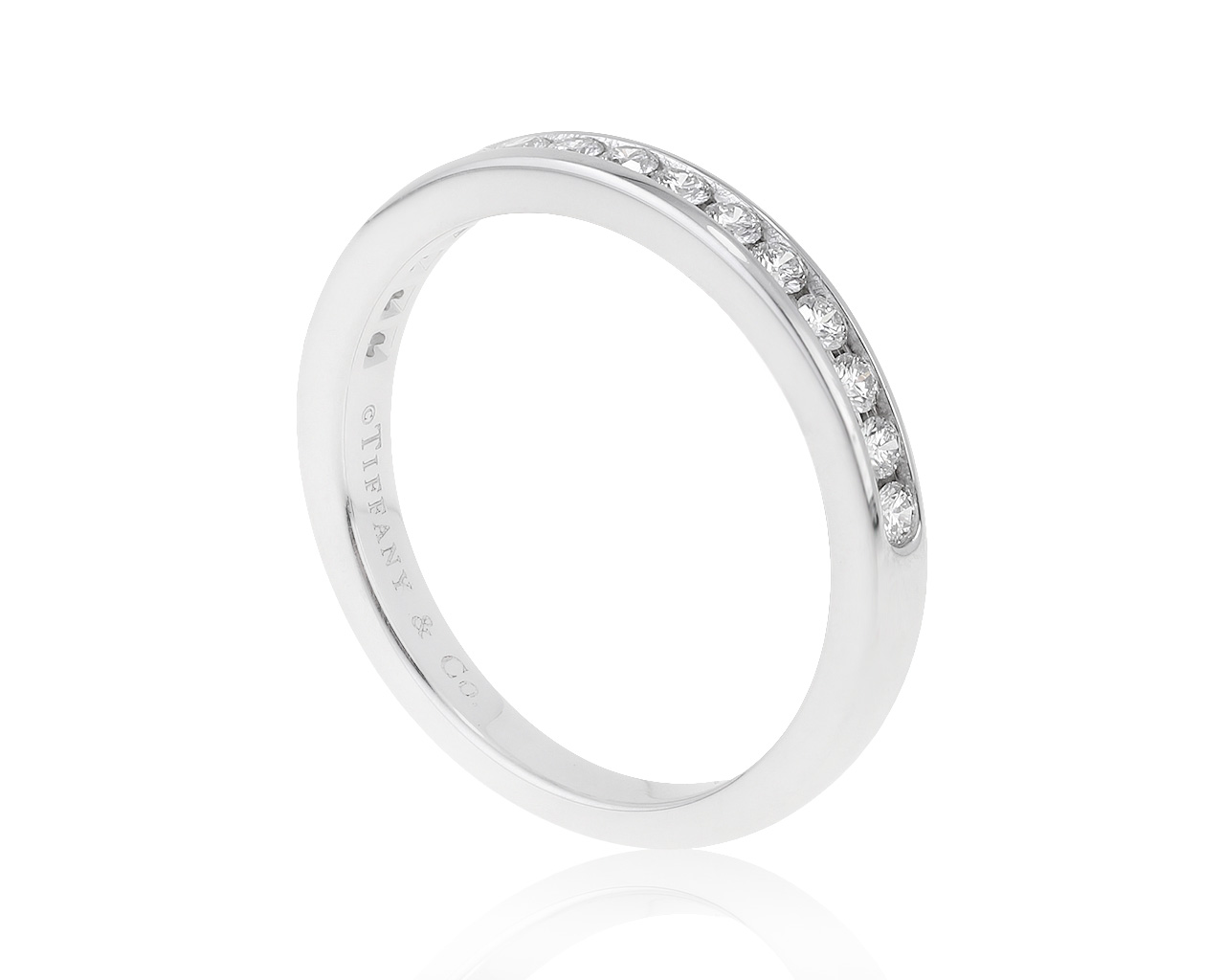 Оригинальное платиновое кольцо с бриллиантами 0.24ct Tiffany&Co 100521/10