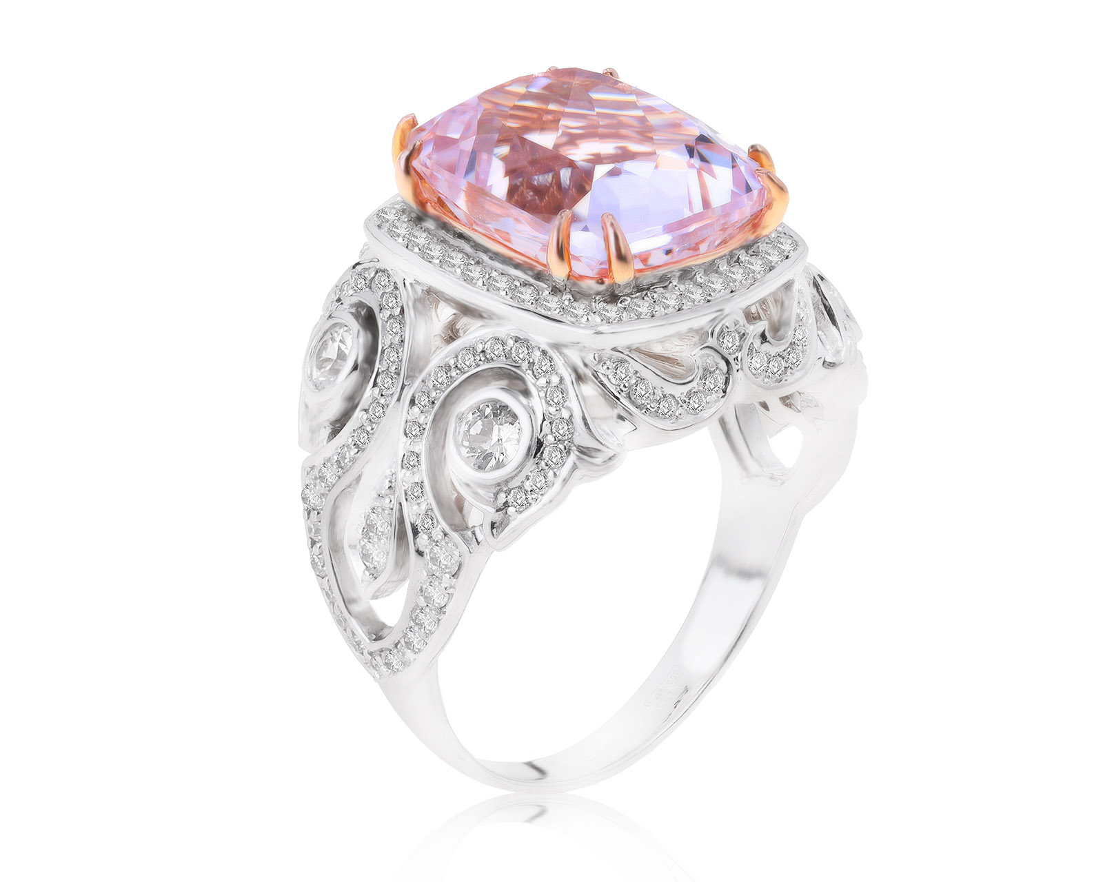 Оригинальное золотое кольцо с кунцитом 6.91ct МЮЗ 151121/4