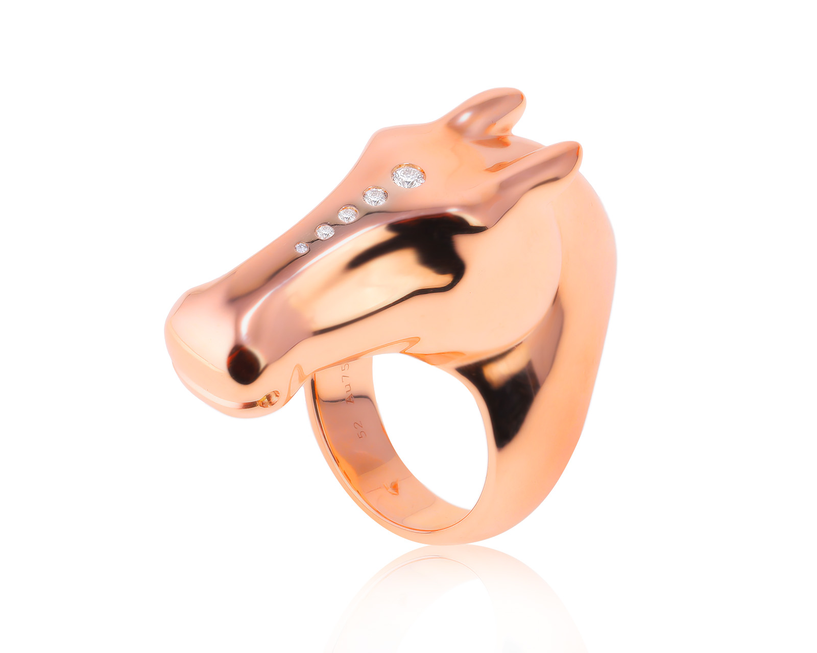 Оригинальное золотое кольцо Hermes Galop Large 251224/4