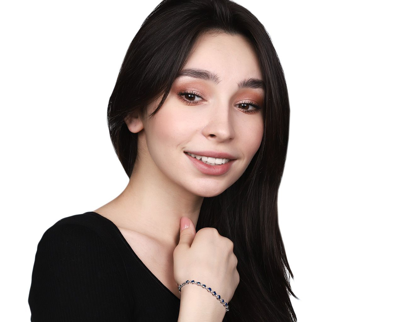 Нарядный золотой браслет с сапфирами 1.41ct