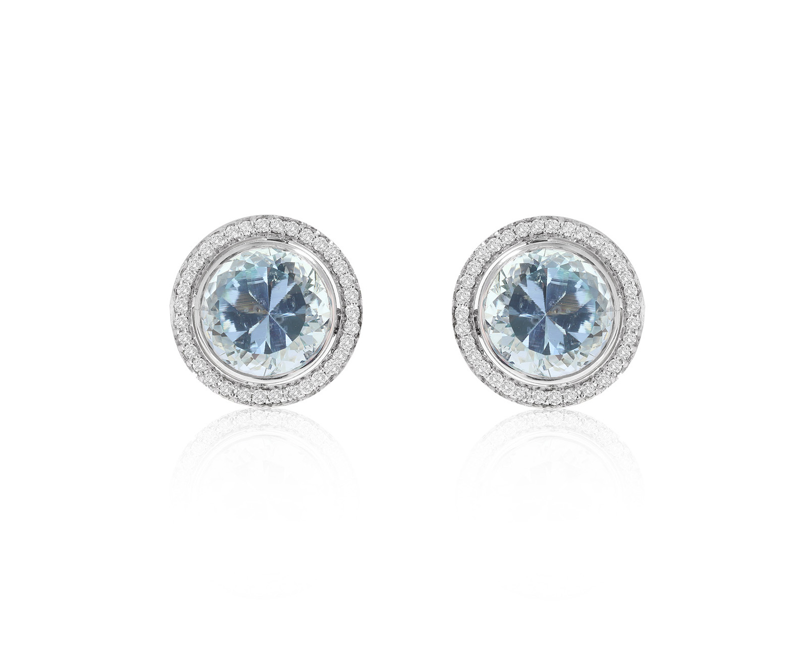 Красивые золотые серьги с аквамаринами 7.70ct