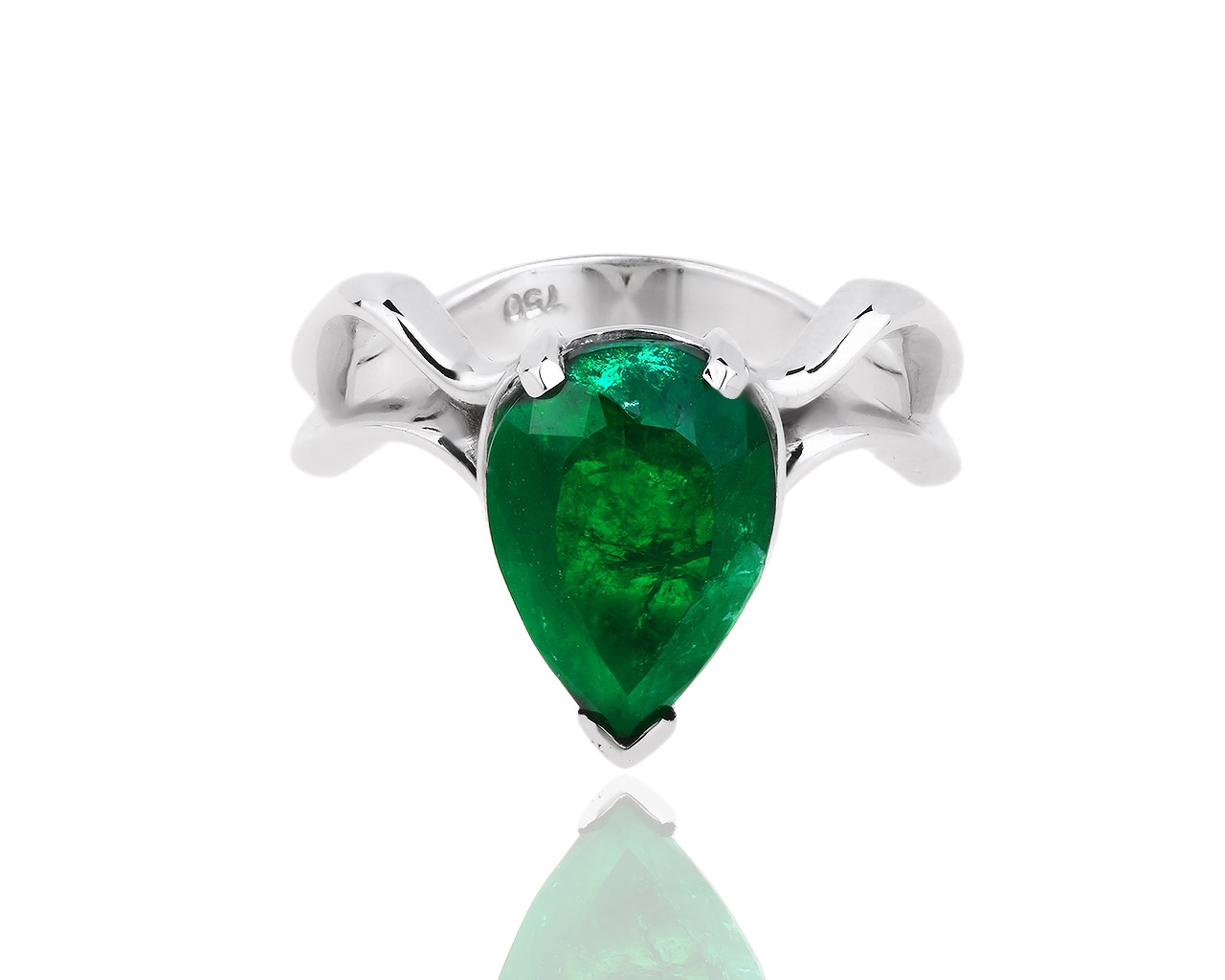 Золотое кольцо с уральским изумрудом 3.01ct Сертификат МГУ 050916/13