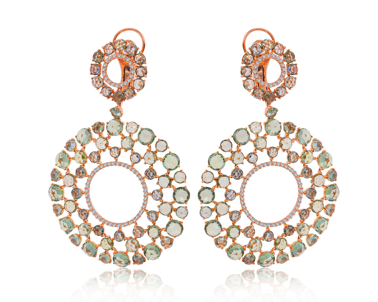 Оригинальные золотые серьги с сапфирами 17.08ct Giovanni Ferraris Polvery Di Stelle 021218/8