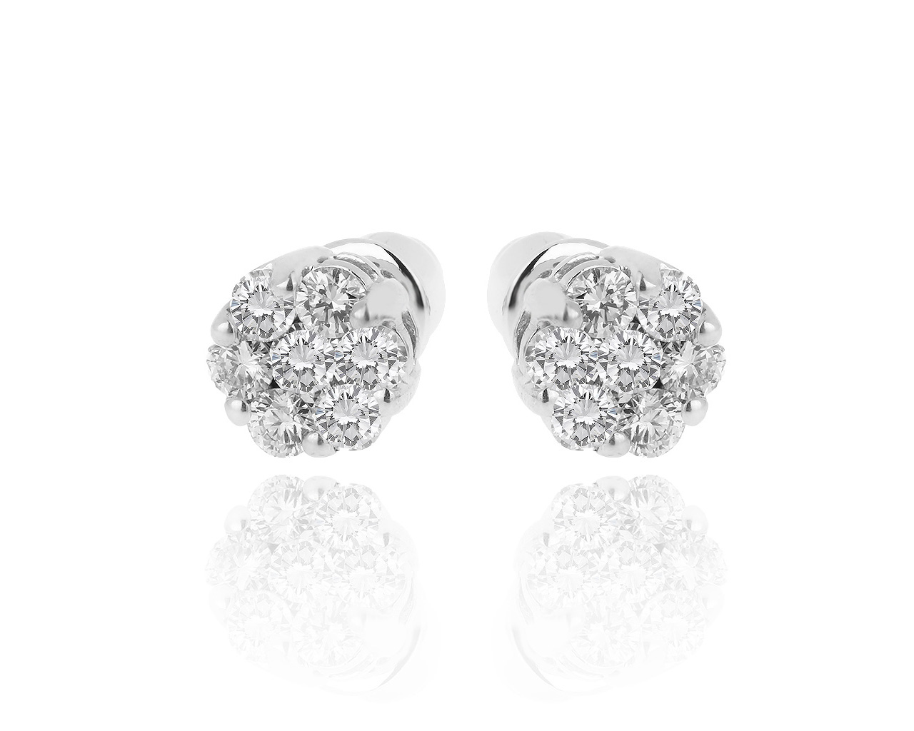 Золотые серьги-пусеты с бриллиантами 1.16ct 060219/7